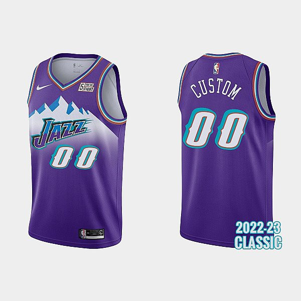 Utah Jazz Custom 00 Classic Edition Purple Men Jersey