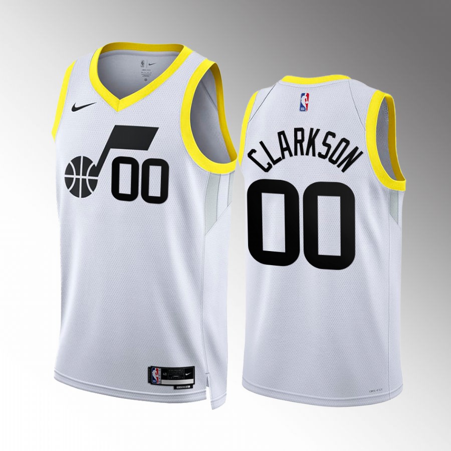 Utah Jazz Jordan Clarkson Association Edition White #00 Jersey