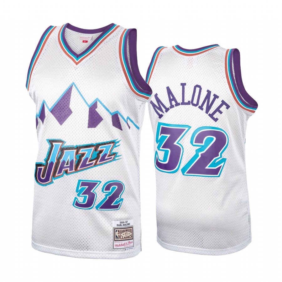 Utah Jazz Karl Malone Platinum Hardwood Classics Jersey #32