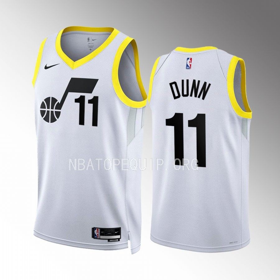 Utah Jazz Kris Dunn Association Edition White #11 Jersey Swingman