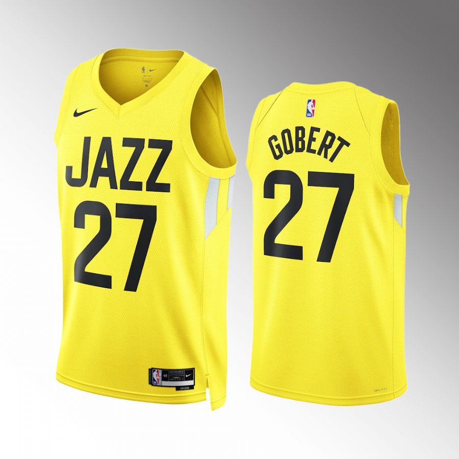 Utah Jazz Rudy Gobert Icon Edition Yellow #27 Jersey