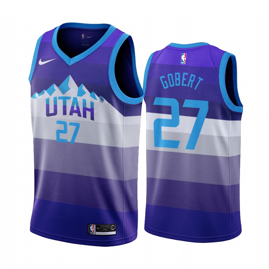 Utah Jazz Rudy Gobert #27 Purple Throwback Jersey