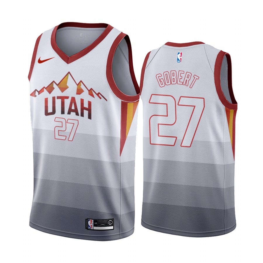 Utah Jazz Rudy Gobert #27 White Throwback Jersey
