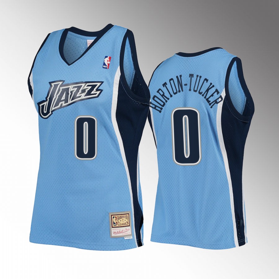 Utah Jazz Talen Horton-Tucker Blue Hardwood Classics Men Jersey Throwback