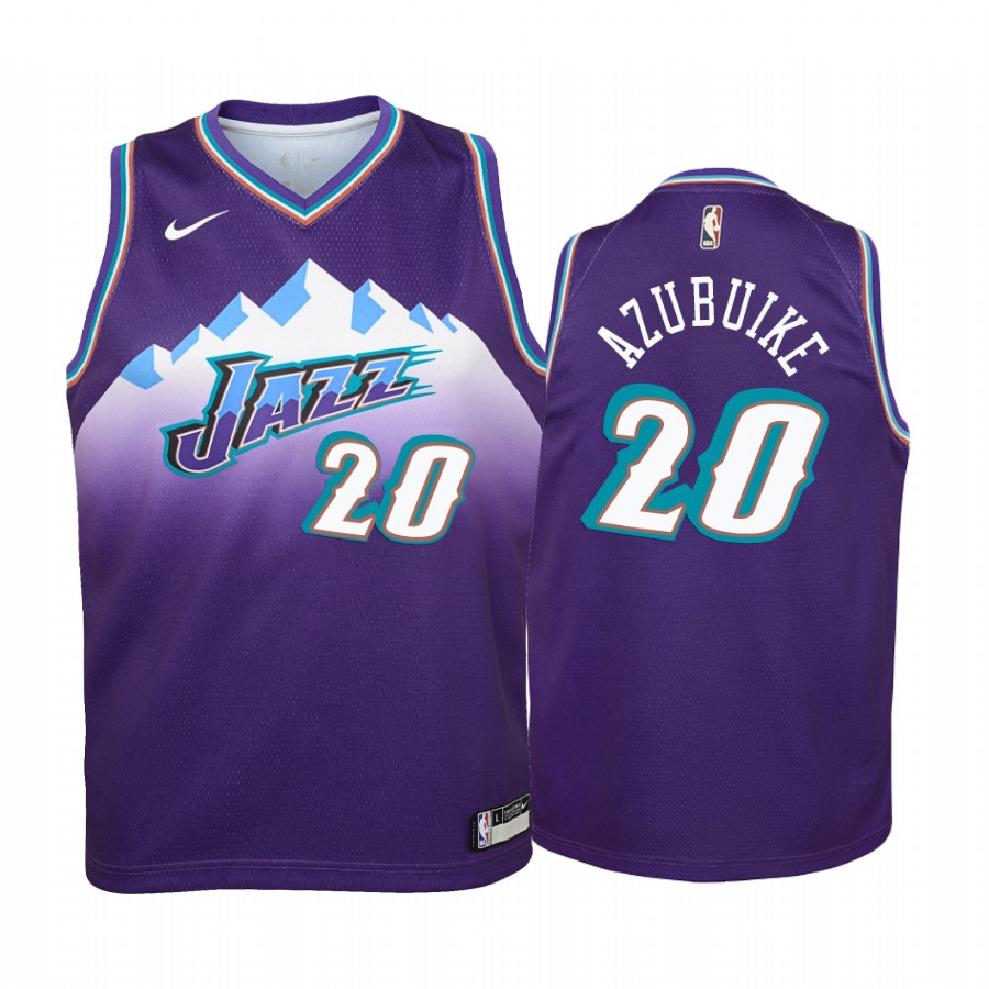 Utah Jazz Udoka Azubuike  Classic Purple Youth Jersey - Draft