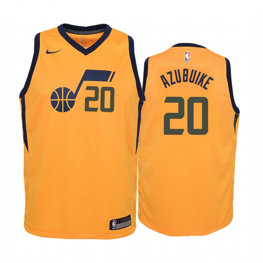 Utah Jazz Udoka Azubuike  Statement Yellow Youth Jersey - Draft