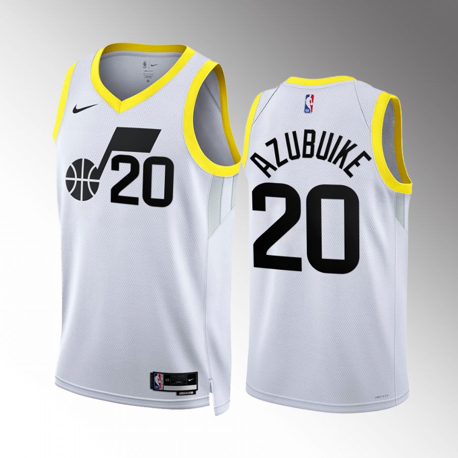 Utah Jazz Udoka Azubuike Association Edition White #20 Jersey