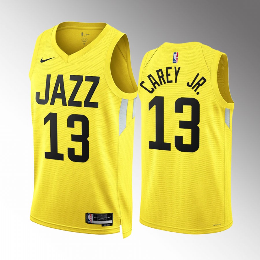 Vernon Carey Jr. Utah Jazz #13 Yellow Jersey Icon Edition Swingman