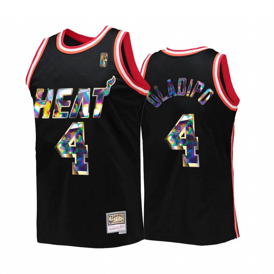 Victor Oladipo #4 Miami Heat 75th Diamond Anniversary Black Throwback Jersey