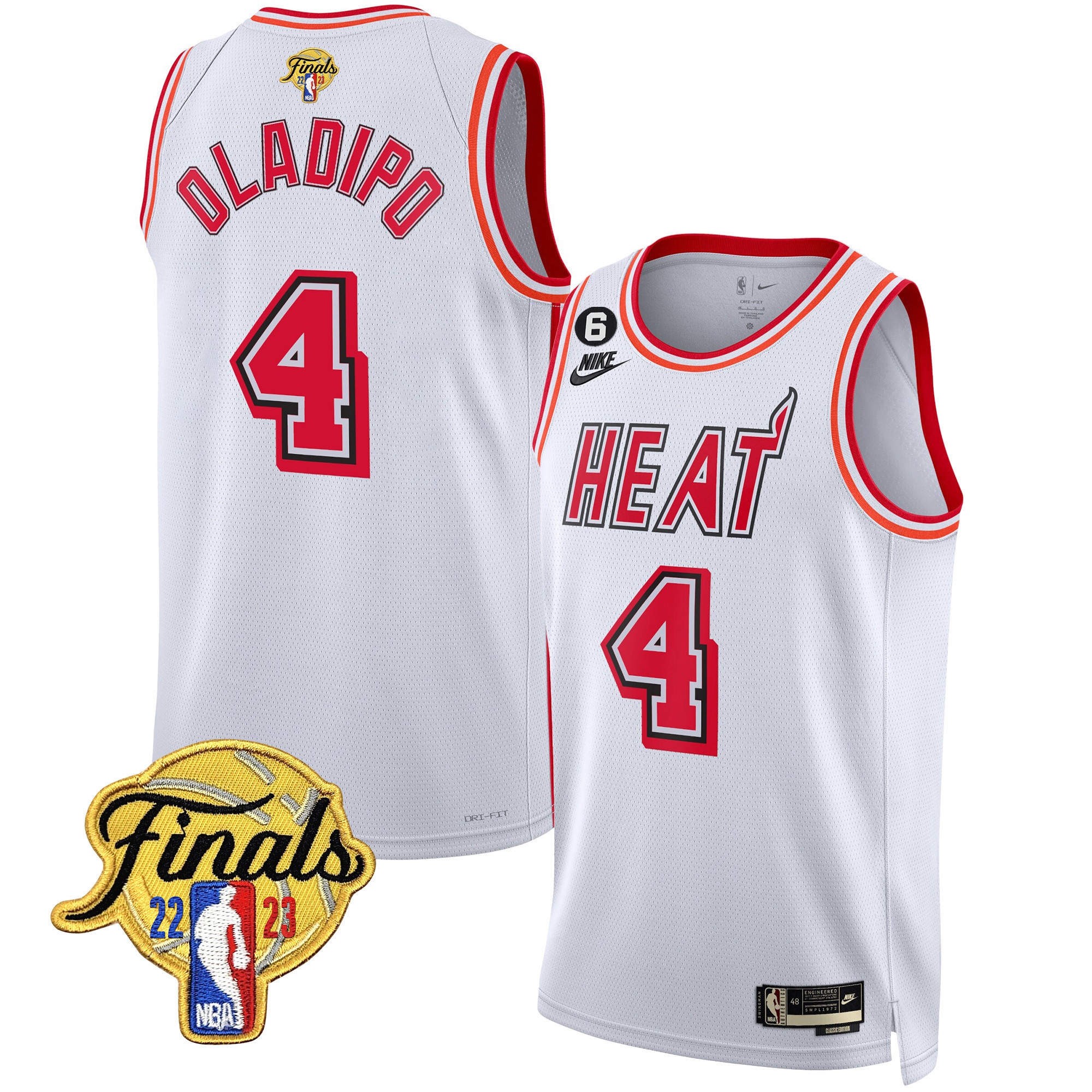 Victor Oladipo Men's Miami Heat Finals Patch Collection V4 Classic White Jersey - All Stitched