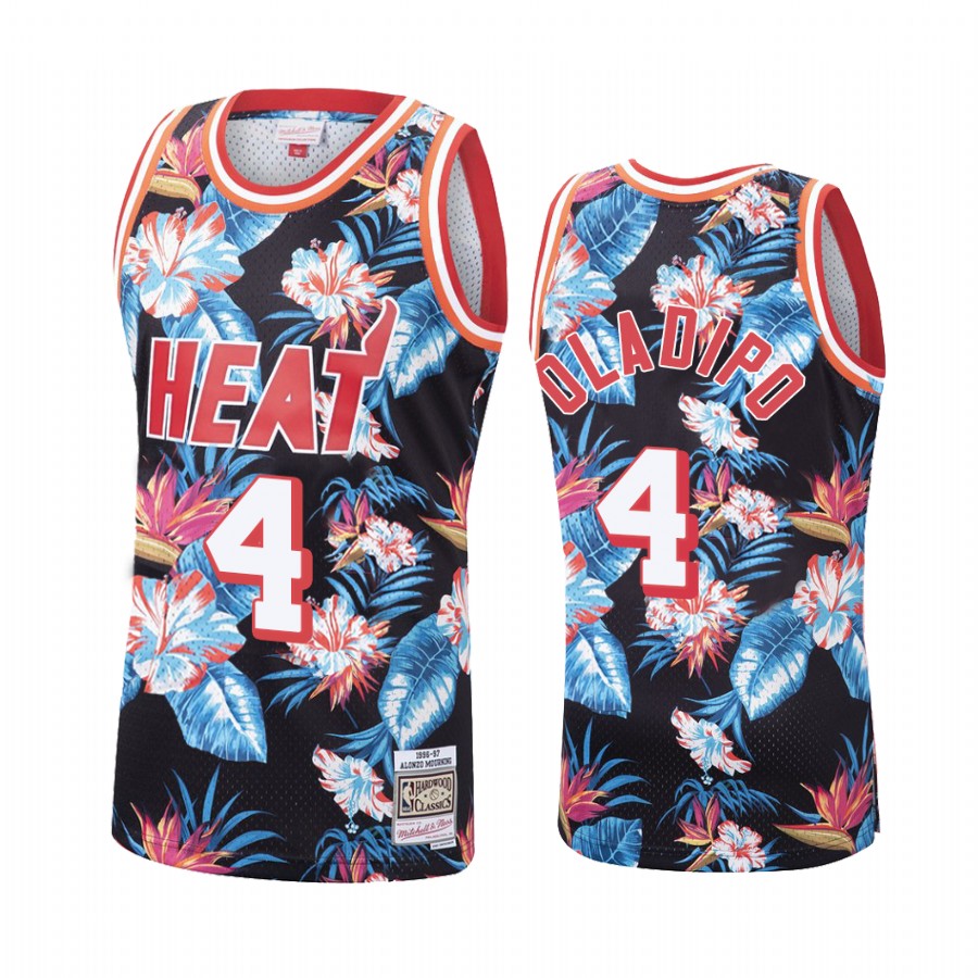 Victor Oladipo Miami Heat Black Floral Fashion  Trade Jersey