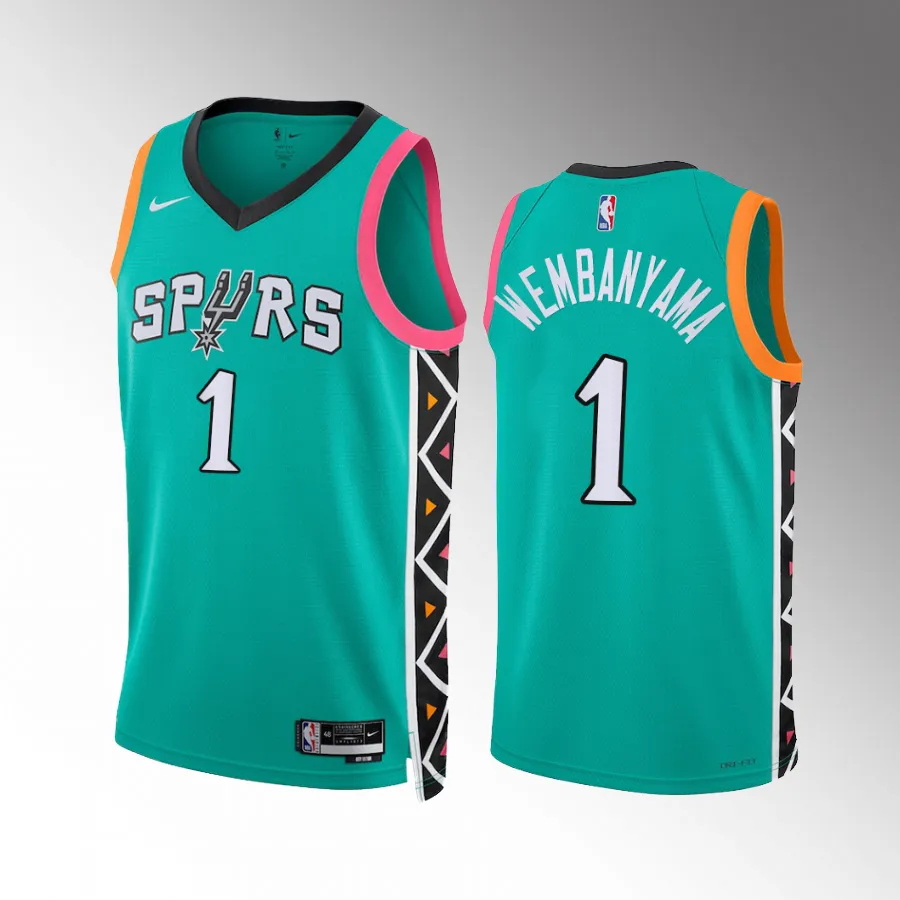 Victor Wembanyama San Antonio Spurs #1 Turquoise Jersey City Edition Draft