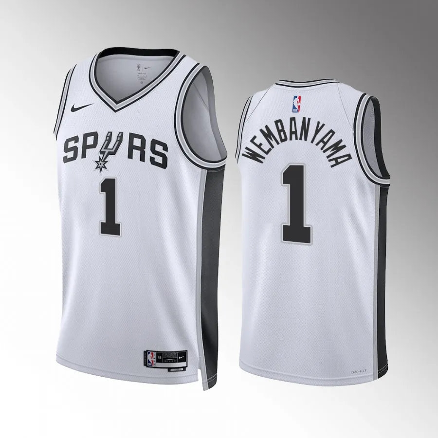 Victor Wembanyama San Antonio Spurs #1 White Jersey Association Edition Draft