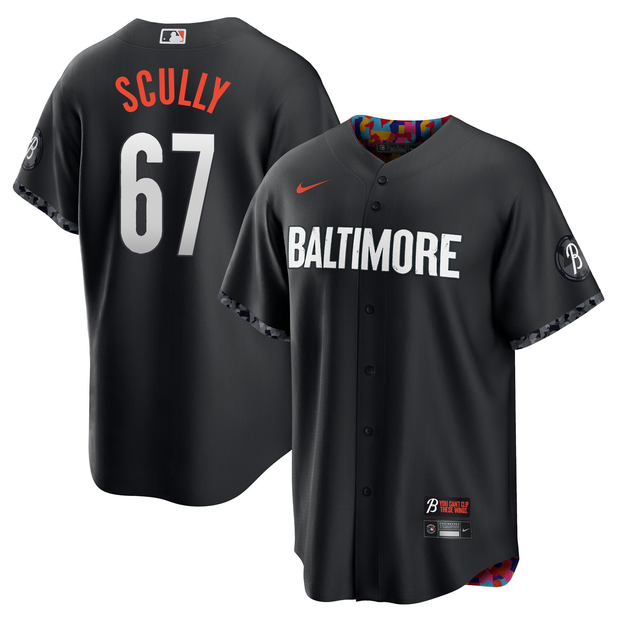 Vin Scully Men's Baltimore Orioles City Connect Cool Base Jersey - All Stitched