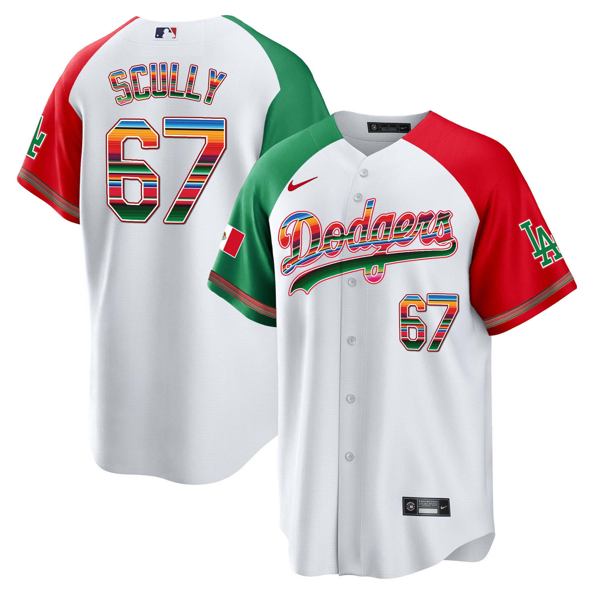 Vin Scully Youth's Los Angeles Dodgers Mexico Cool Base Limited Alternate Jersey