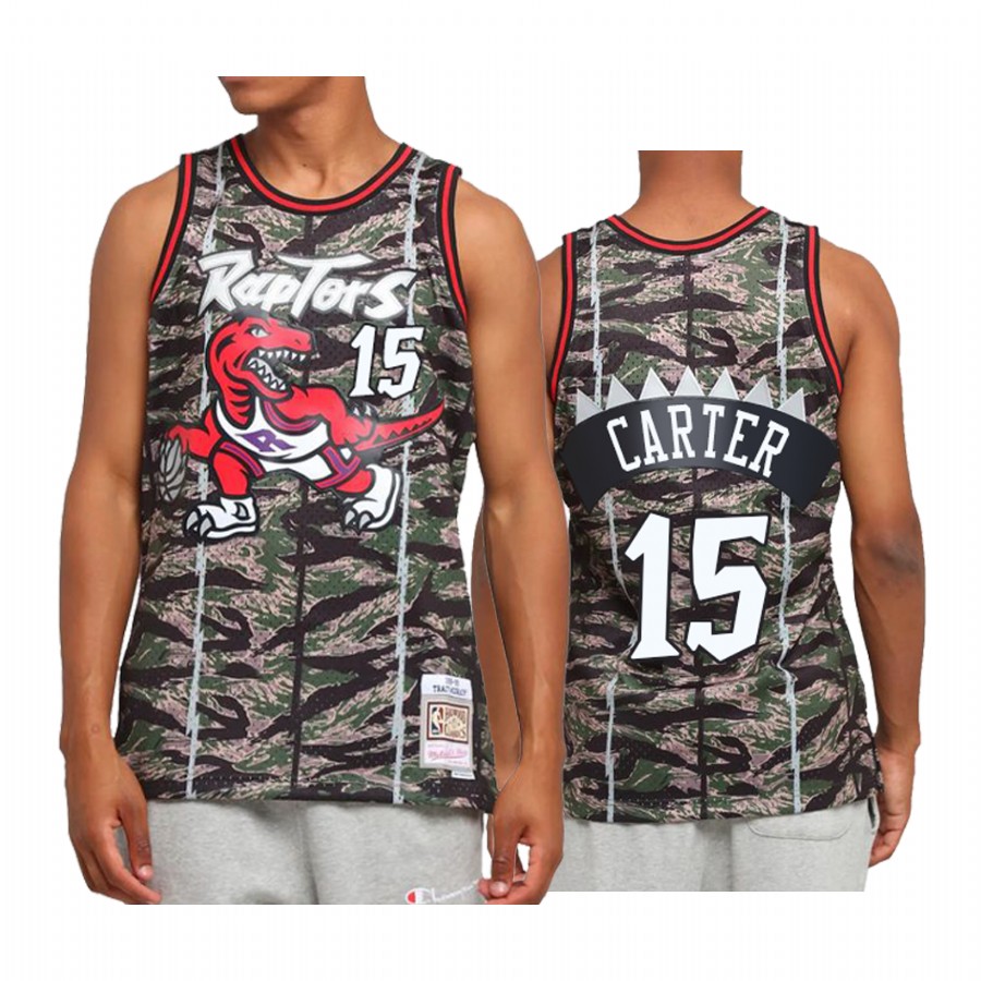 Vince Carter #15 Toronto Raptors Green Tiger Camo Jersey