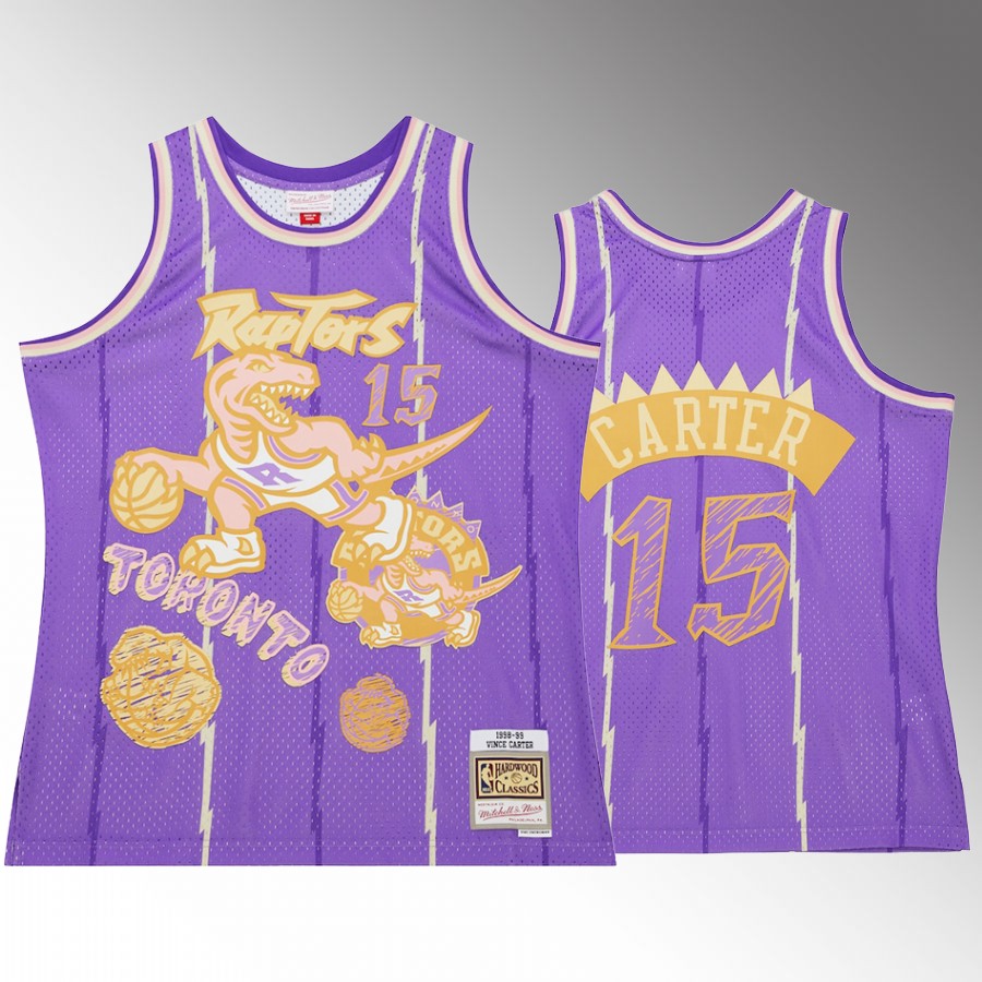 Vince Carter #15 Toronto Raptors Sidewalk Sketch Purple HWC Swingman Jersey
