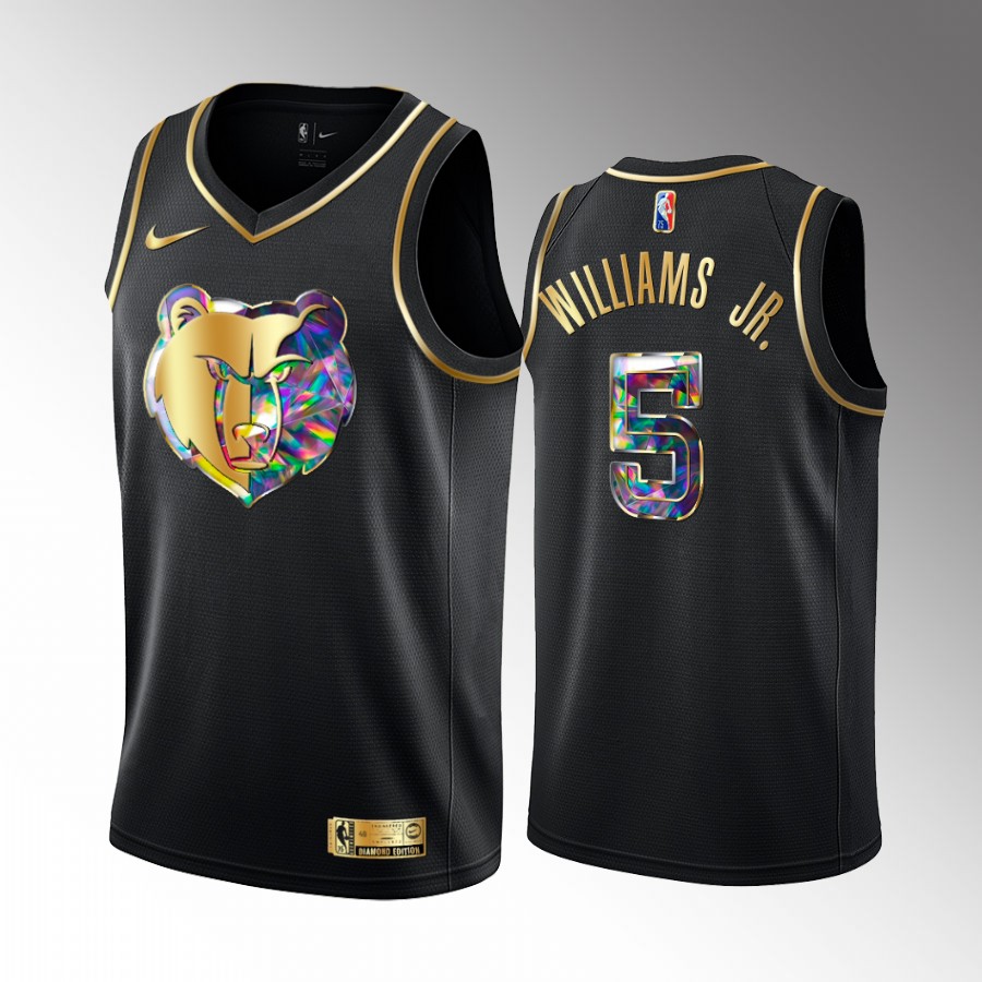 Vince Williams Jr. #5 Memphis Grizzlies Black Golden Diamond Jersey