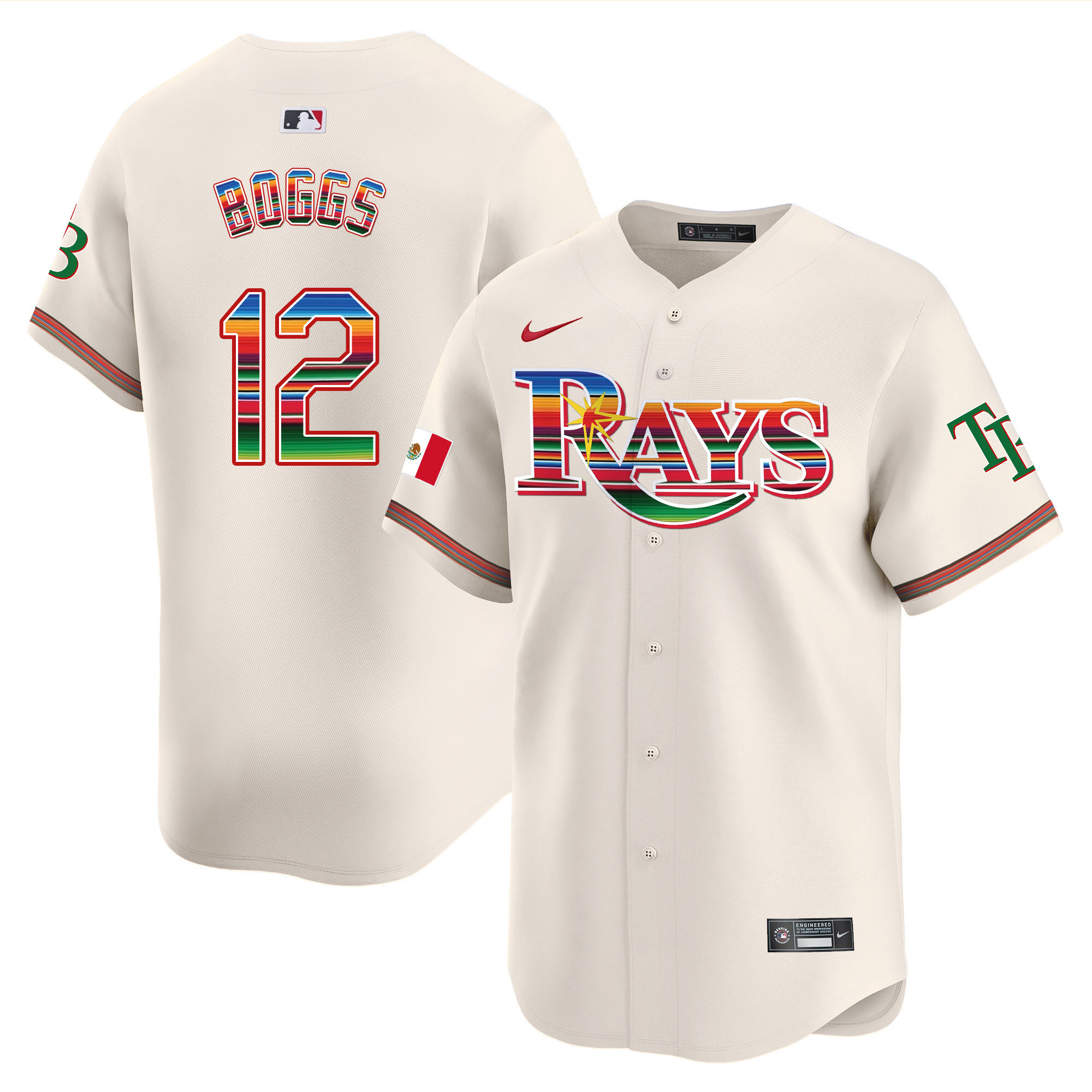 Wade Boggs Men's Tampa Bay Rays Mexico Vapor Premier Limited Cream Jersey