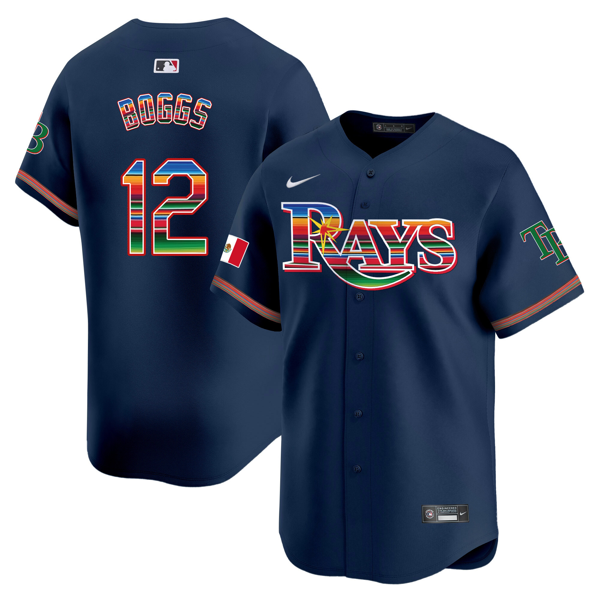 Wade Boggs Men's Tampa Bay Rays Mexico Vapor Premier Limited Navy Jersey