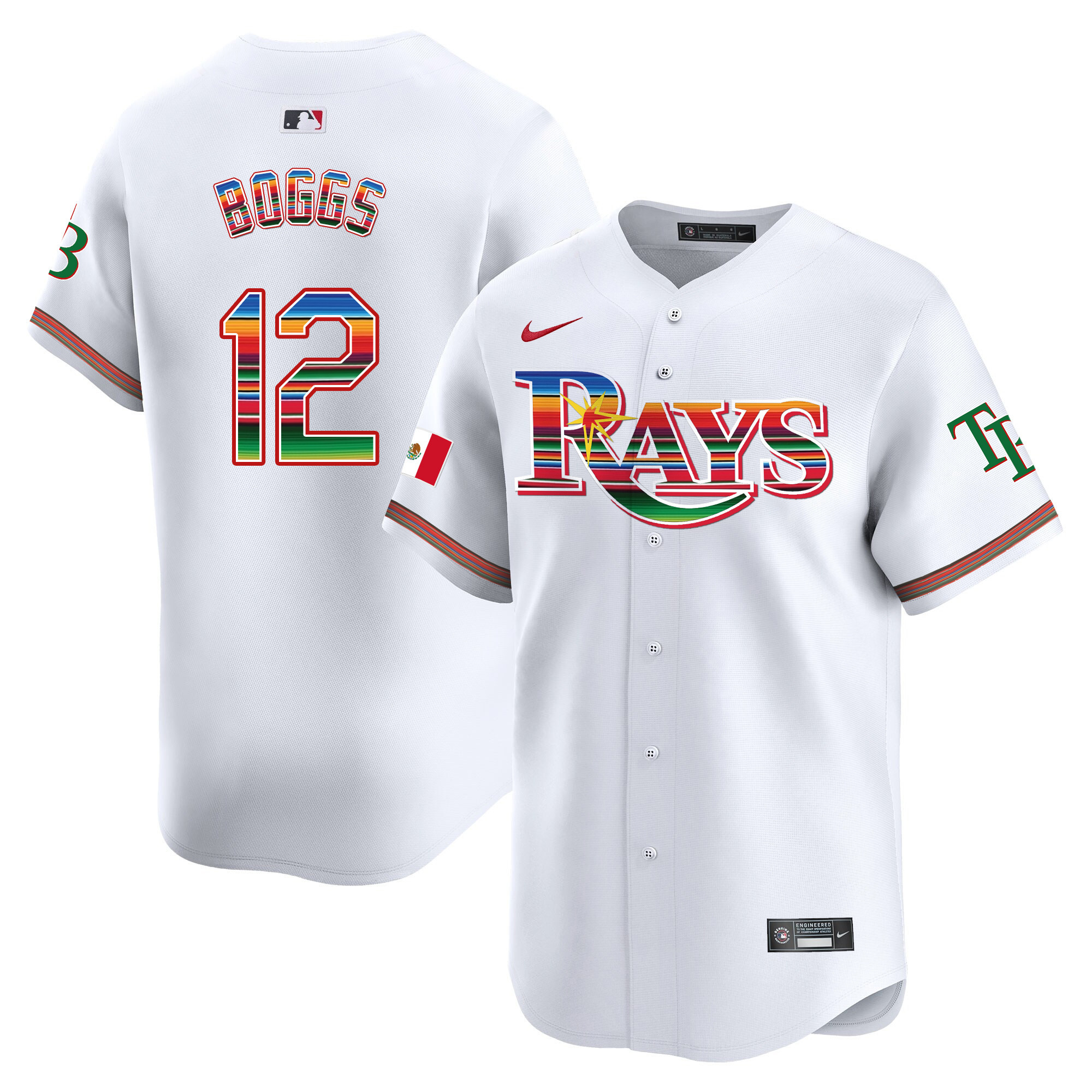 Wade Boggs Men's Tampa Bay Rays Mexico Vapor Premier Limited White Jersey