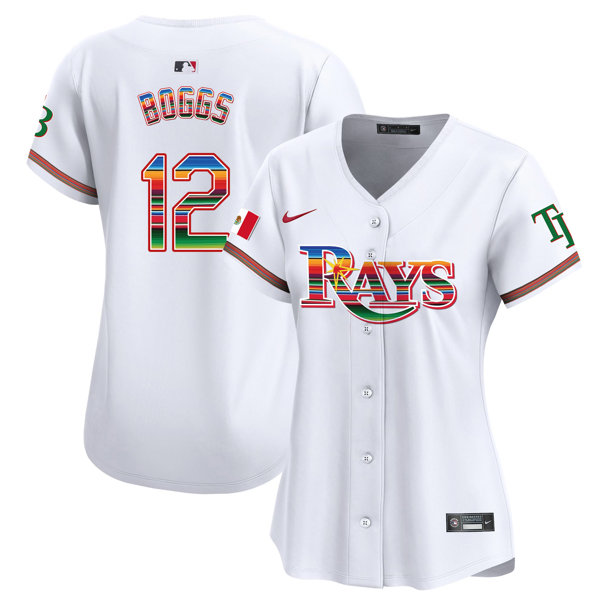 Wade Boggs Women's Tampa Bay Rays Mexico Vapor Premier Limited White Jersey