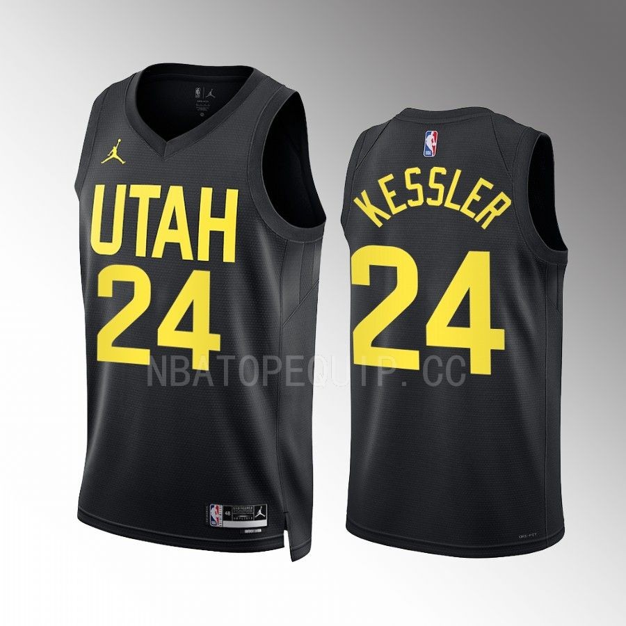 Walker Kessler Utah Jazz Black #24 Statement Edition Jersey Remix