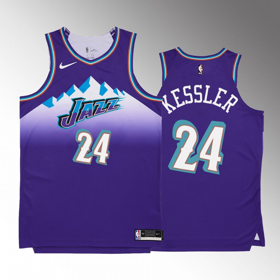 Walker Kessler Utah Jazz Purple #24 Hardwood Classics Jersey Remix