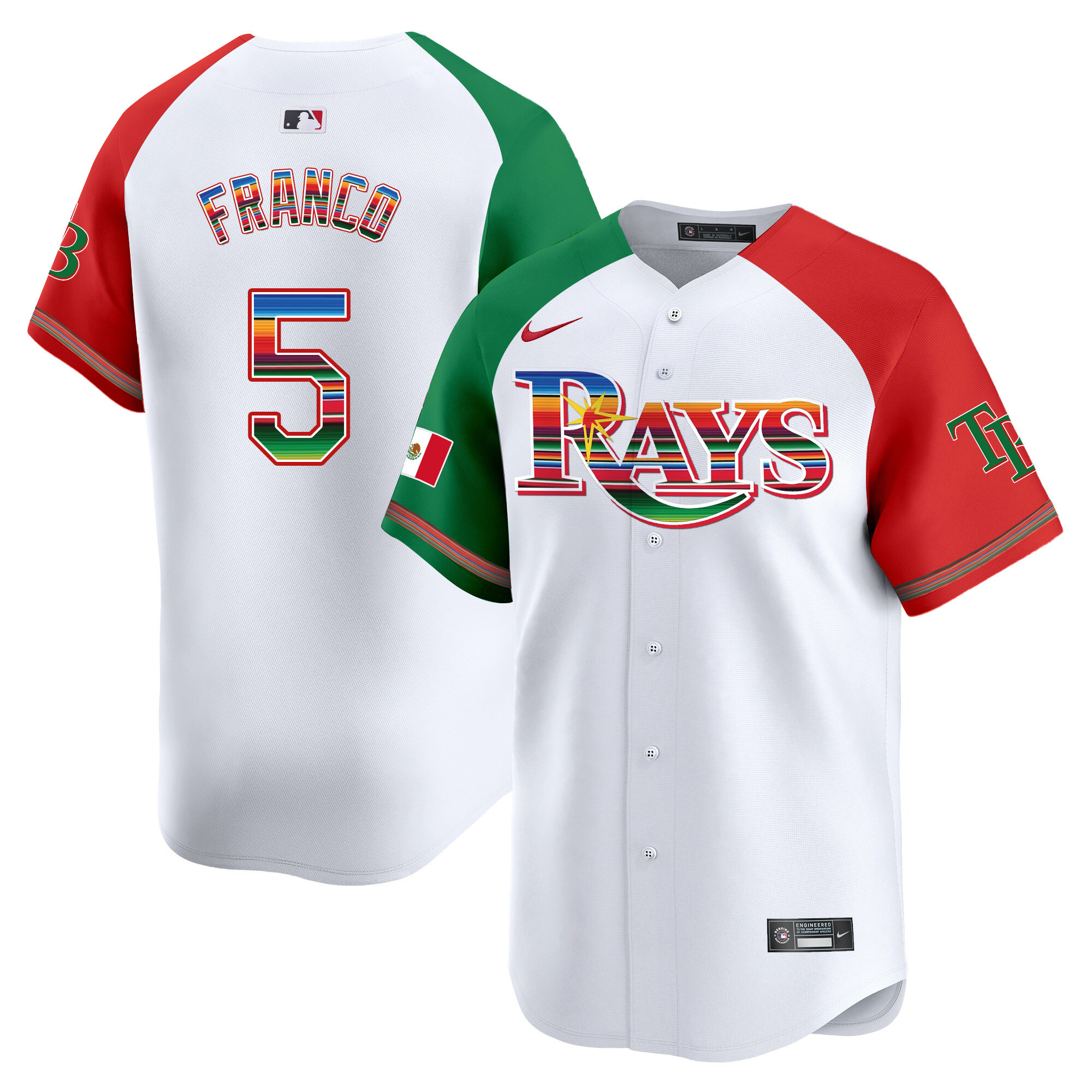 Wander Franco Men's Tampa Bay Rays Mexico Vapor Premier Limited Alternate Jersey
