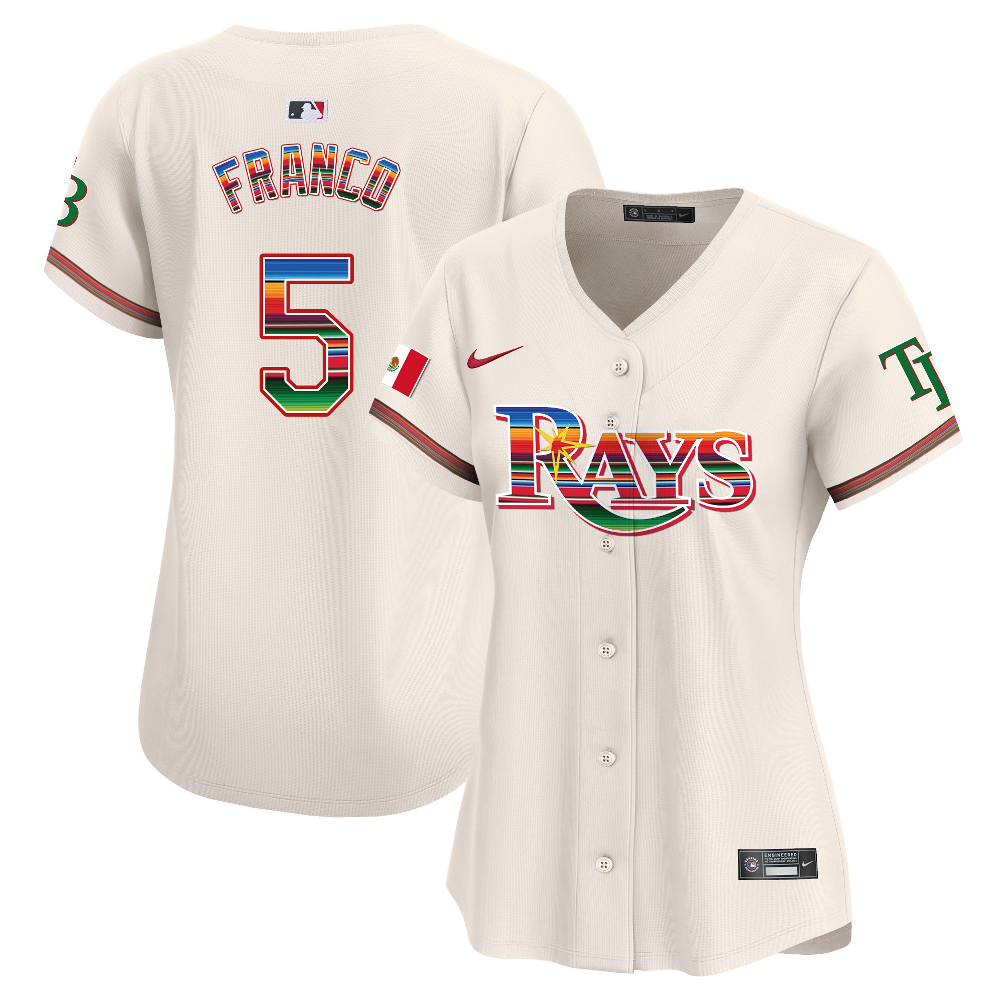 Wander Franco Women's Tampa Bay Rays Mexico Vapor Premier Limited Cream Jersey