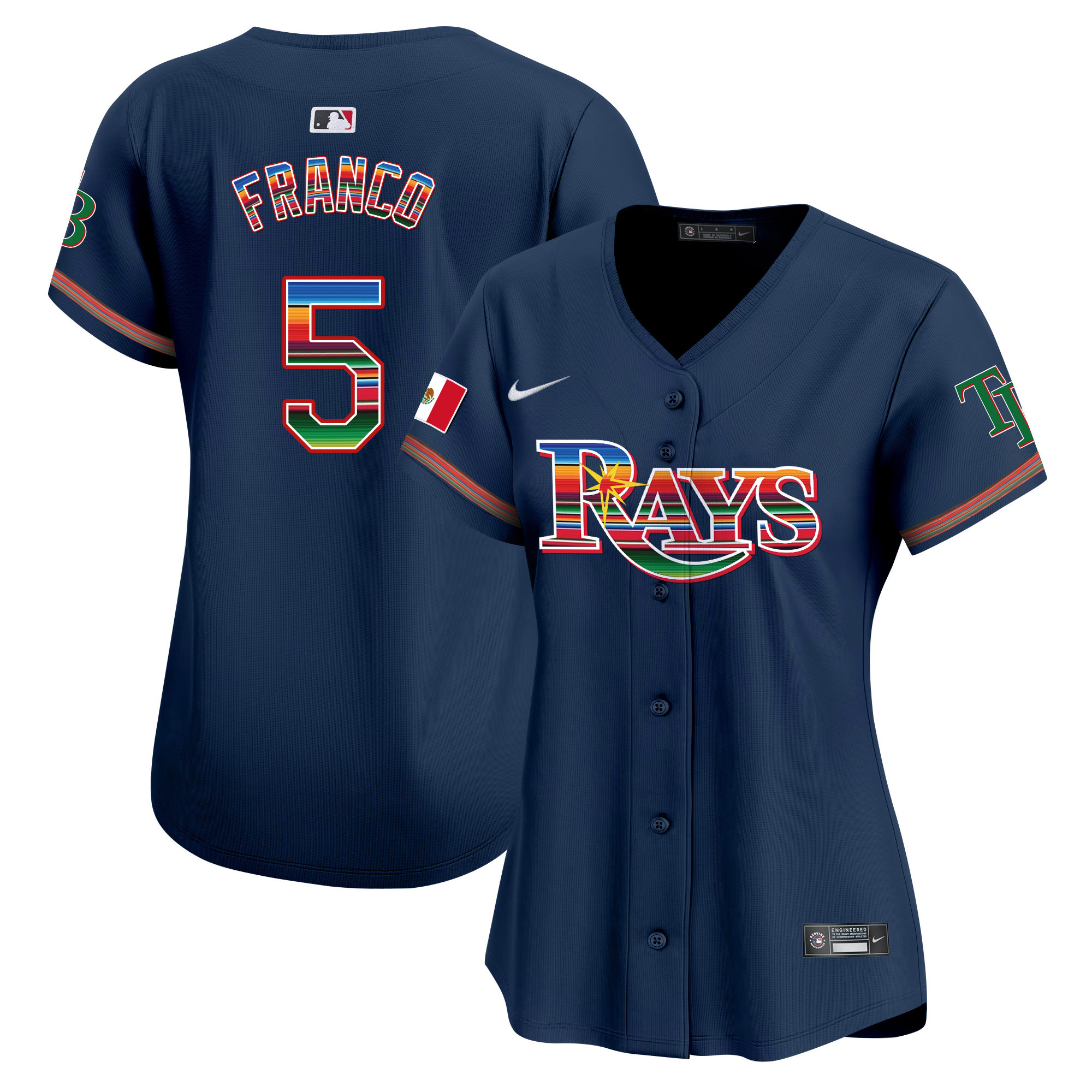 Wander Franco Women's Tampa Bay Rays Mexico Vapor Premier Limited Navy Jersey