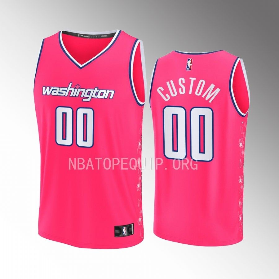 Washington Wizards #00 Custom City Edition Jersey Fastbreak Pink