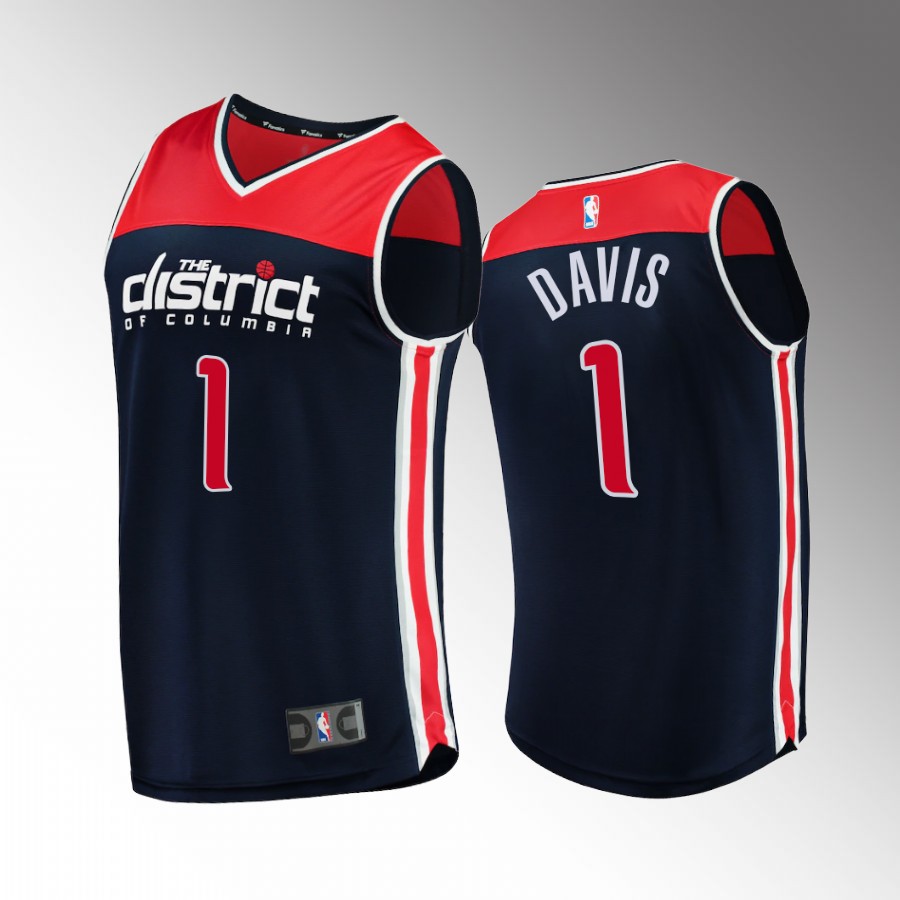 Washington Wizards #1 Johnny Davis Statement Edition Jersey Navy Draft