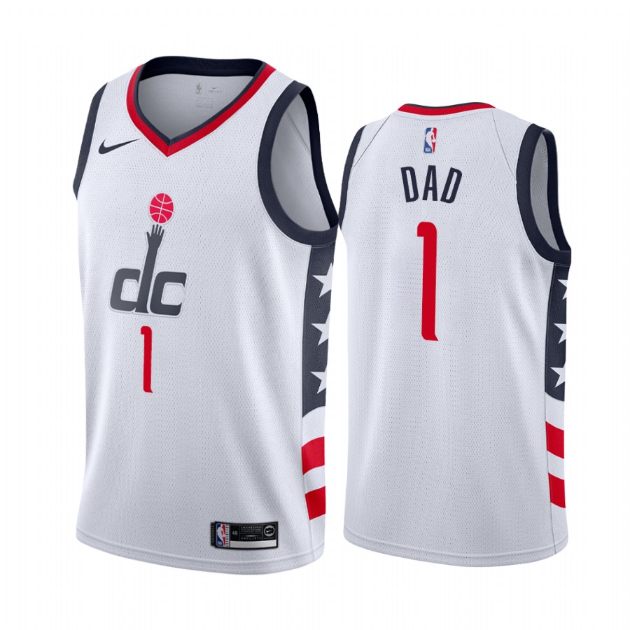 Washington Wizards Fathers Day White No.1 Dad Jersey