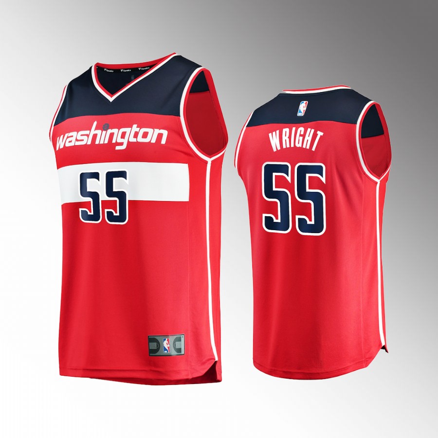 Washington Wizards #55 Delon Wright Icon Edition Jersey Fast Break Red