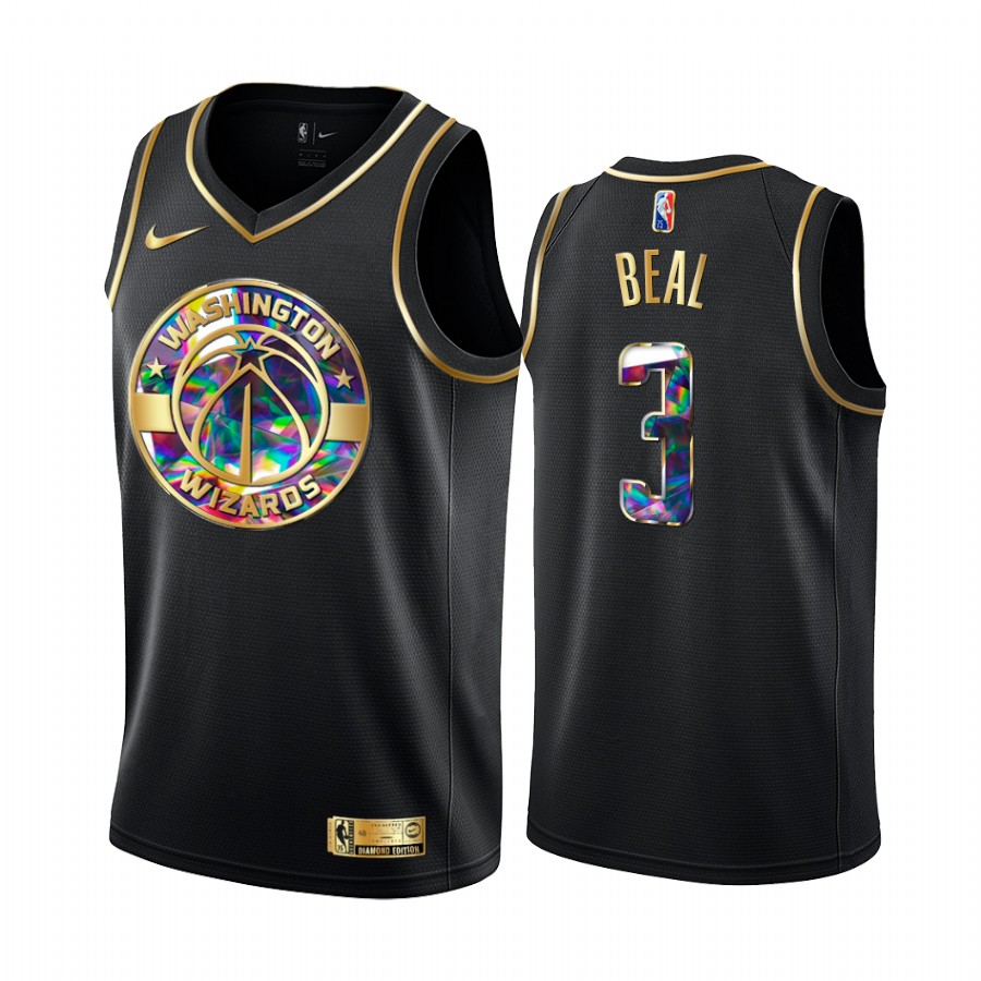 Washington Wizards Bradley Beal Black Golden Diamond Edition 75th Anniversary Jersey