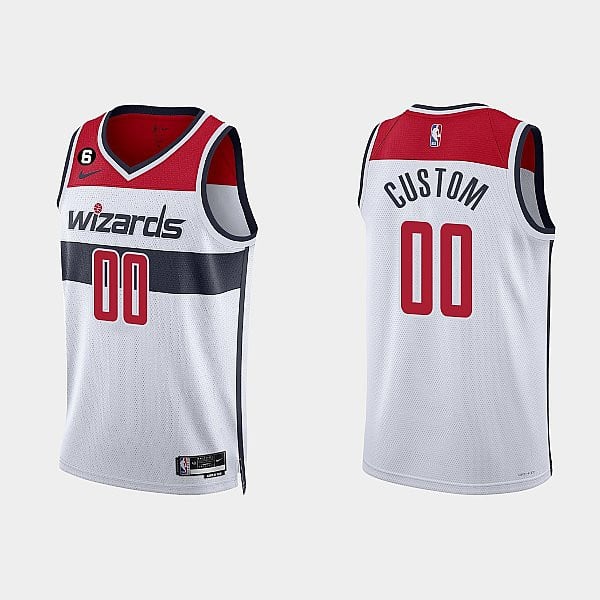 Washington Wizards Custom 00 Association Edition White Men Jersey Swingman