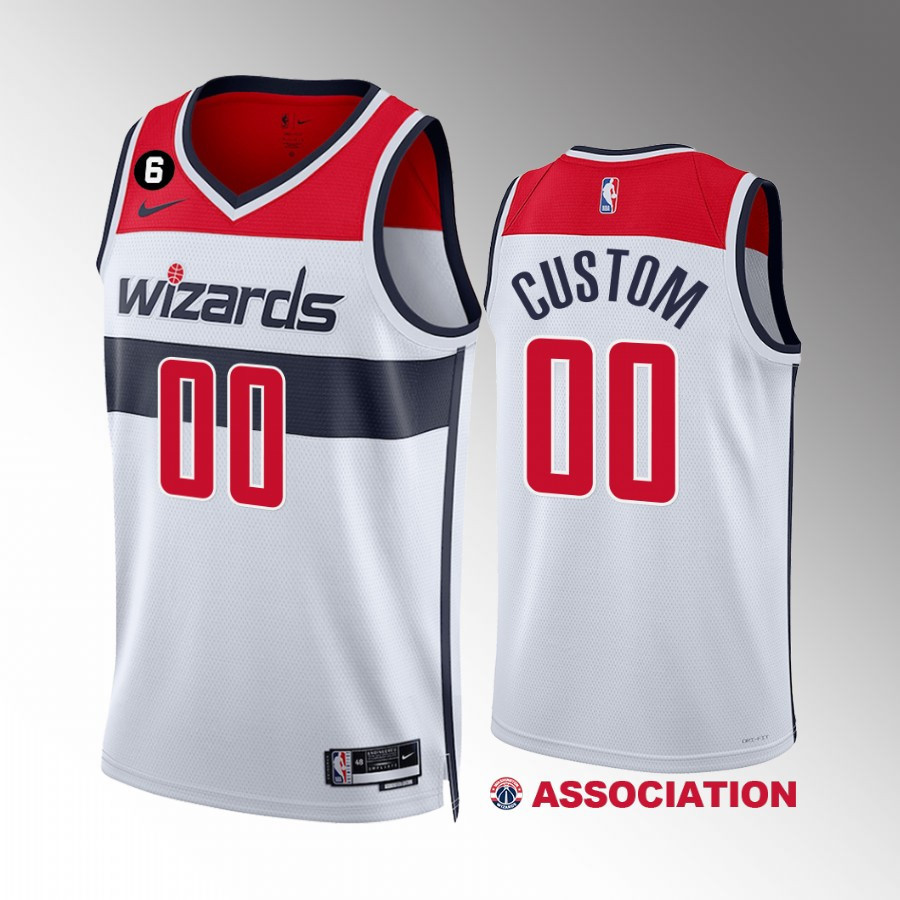 Washington Wizards Custom 00 White Association Edition Men Jersey Swingman