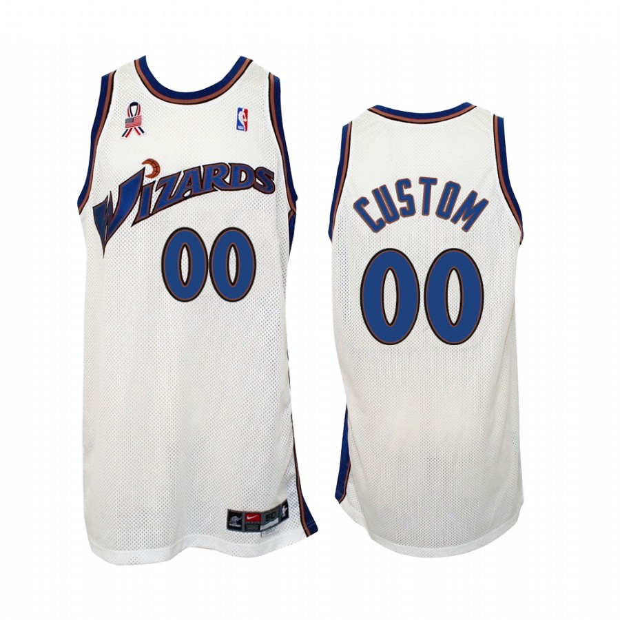 Washington Wizards Custom #00 White Hardwood Classics Jersey