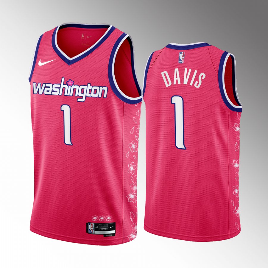 Washington Wizards Johnny Davis Cherry Blossom City Pink #1 Jersey Draft