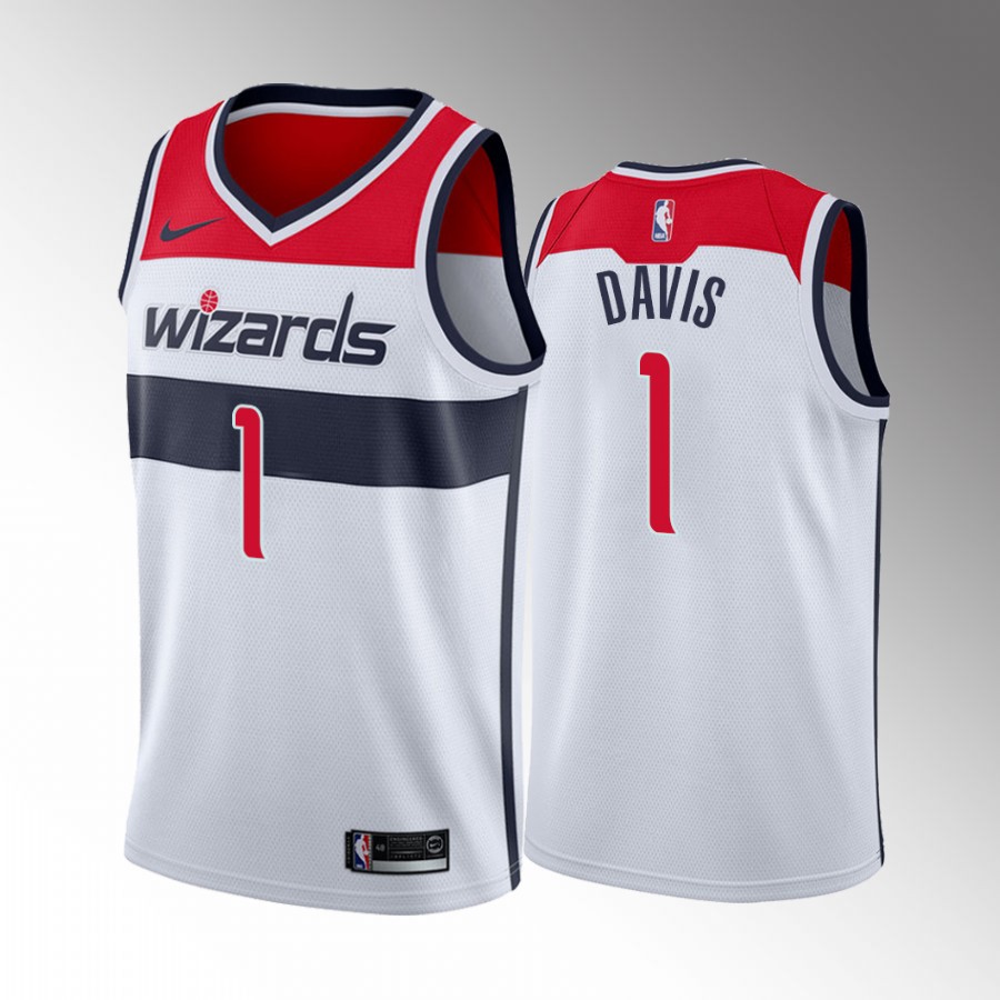 Washington Wizards Johnny Davis Draft Wisconsin Badgers White #1 Jersey Association Edition