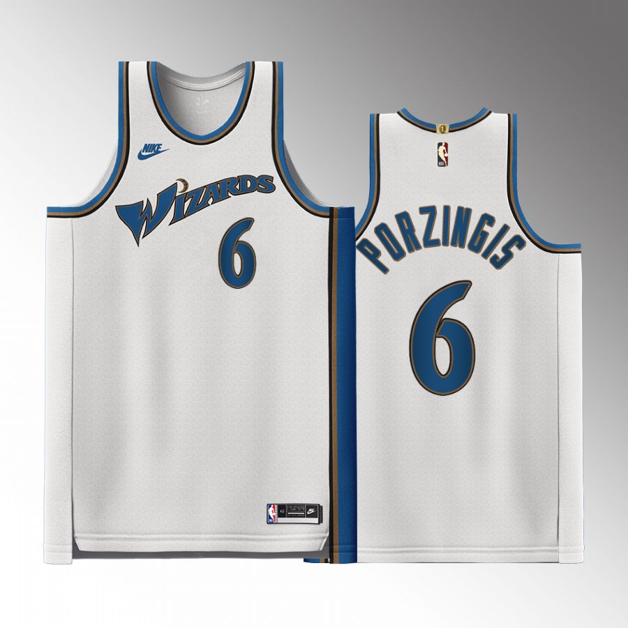 Washington Wizards Kristaps Porzingis #6 Classic Edition White Jersey