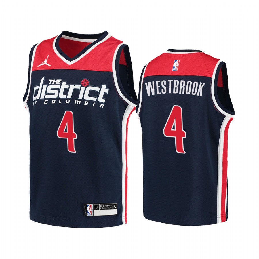 Washington Wizards Russell Westbrook  Statement Navy Youth Jersey - Trade