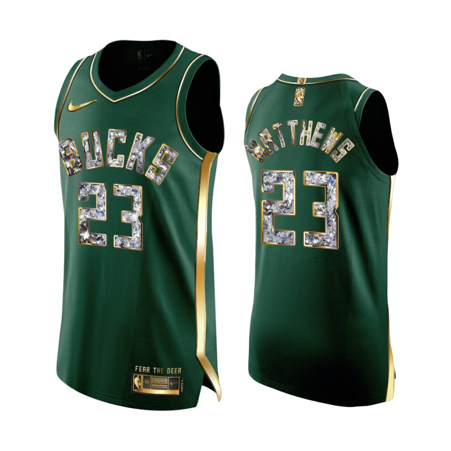 Wesley Matthews Green #23 Milwaukee Bucks Playoffs Jersey Diamond Edition