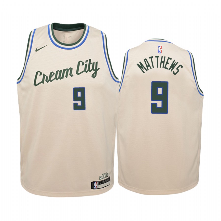 Wesley Matthews Milwaukee Bucks City Youth Jersey - Cream