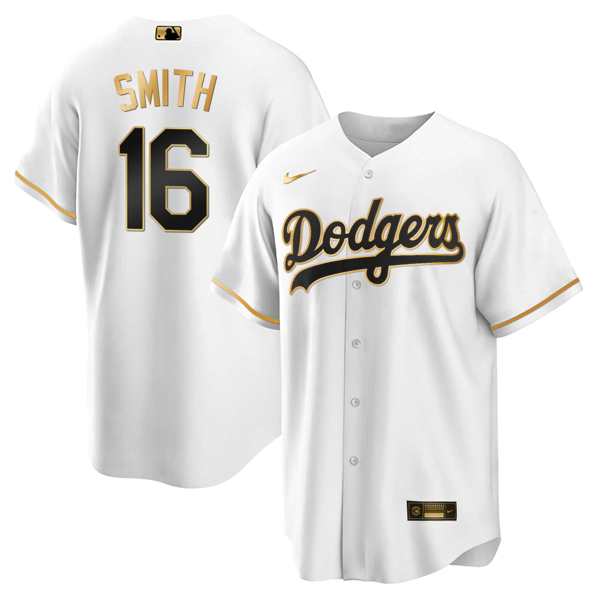 Will Smith Men's Los Angeles Dodgers Black Limited & Gold Cool White Gold Jersey