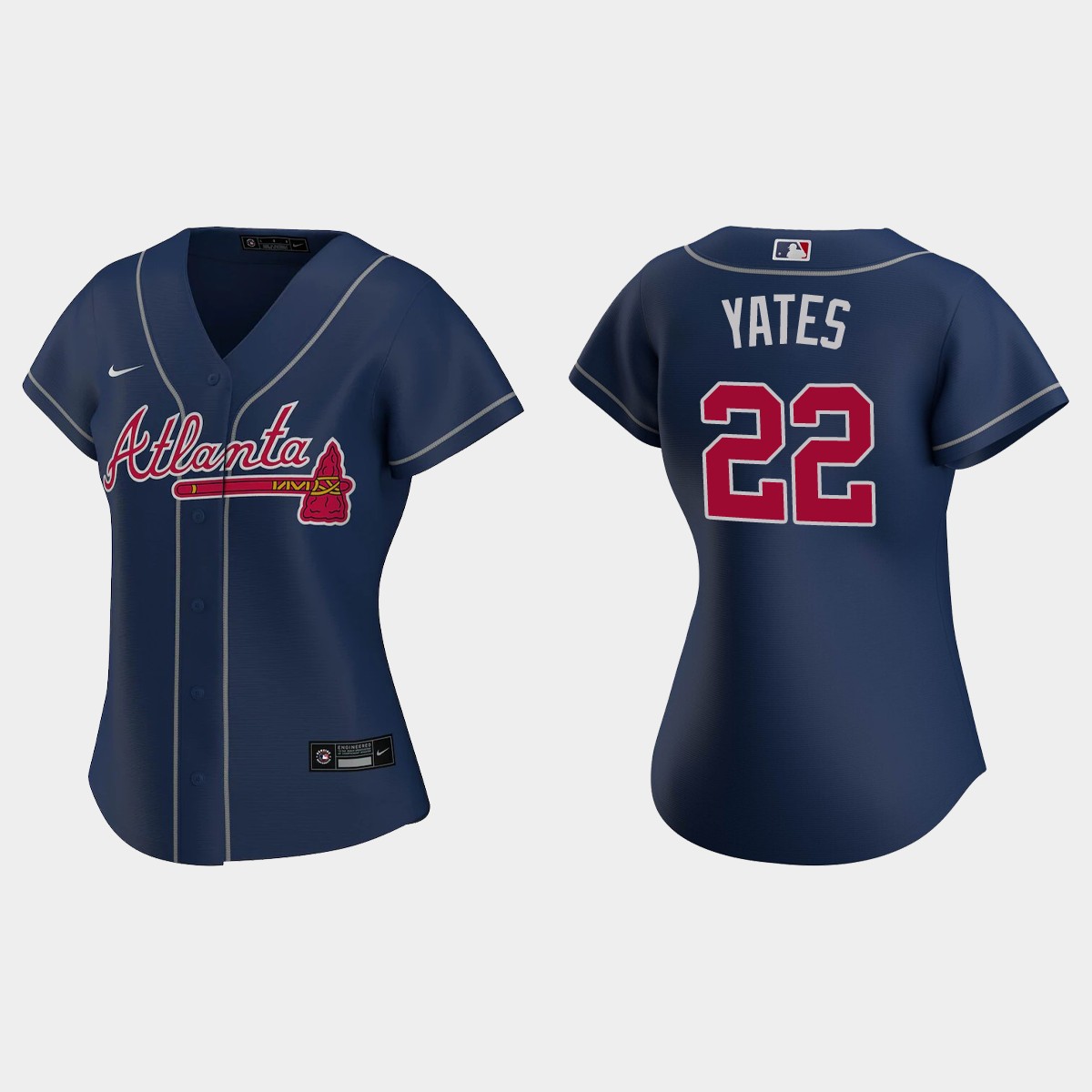 Women Atlanta Braves Kirby Yates Navy Jersey