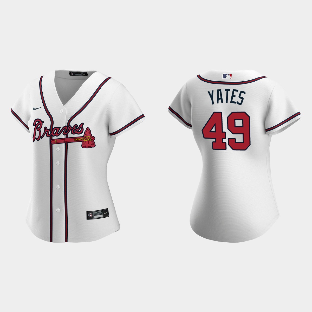 Women Atlanta Braves Kirby Yates White Jersey