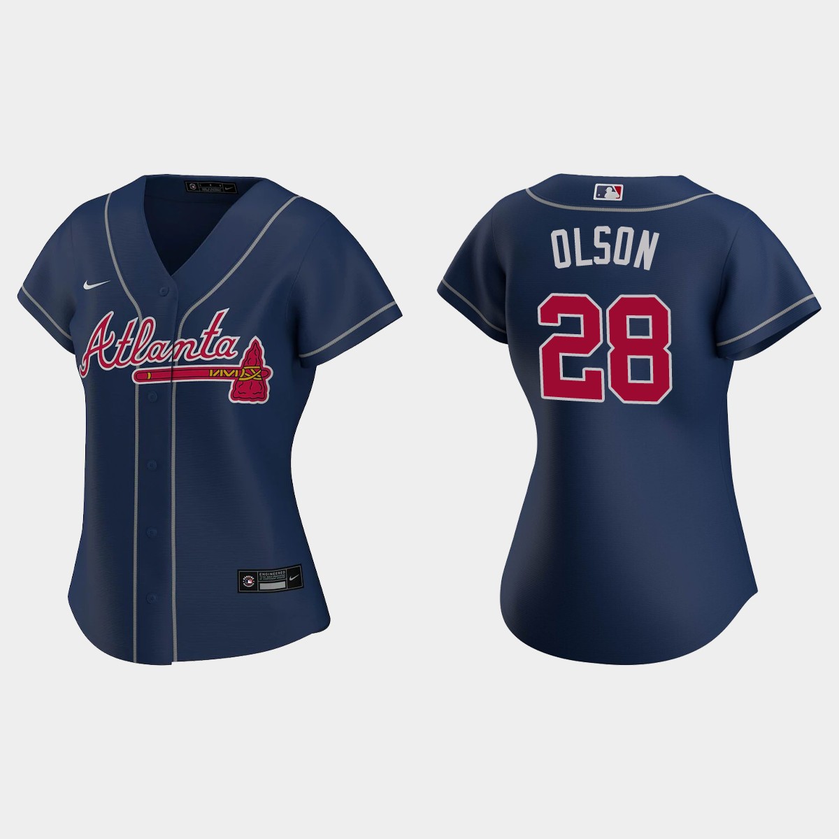 Women Atlanta Braves Matt Olson Navy Jersey
