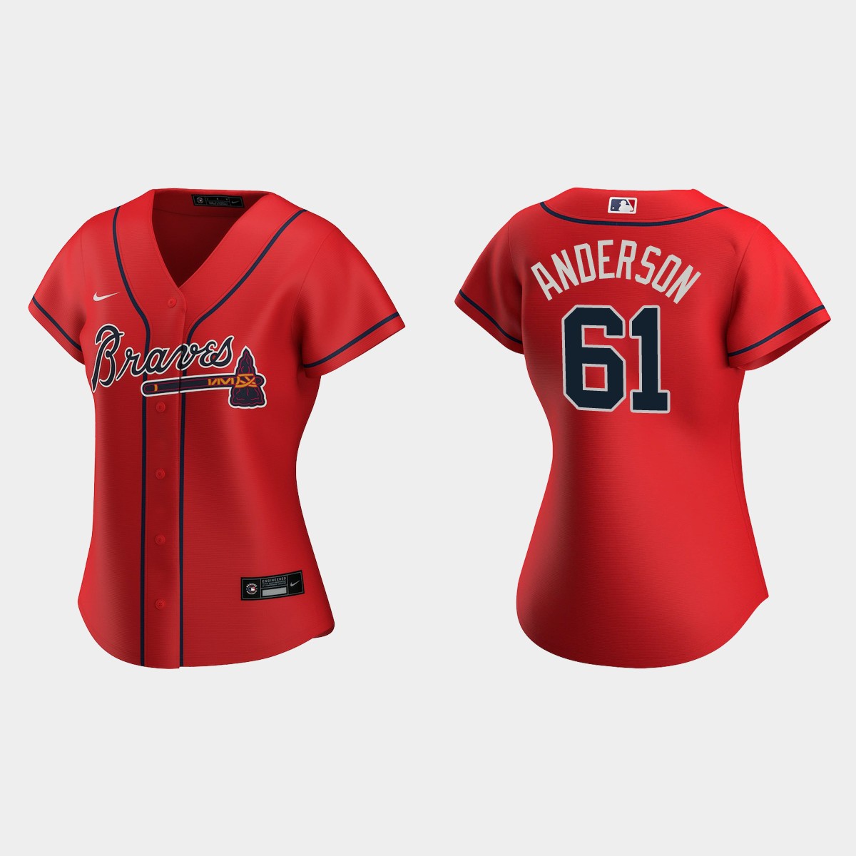 Women Atlanta Braves Nick Anderson Red Jersey